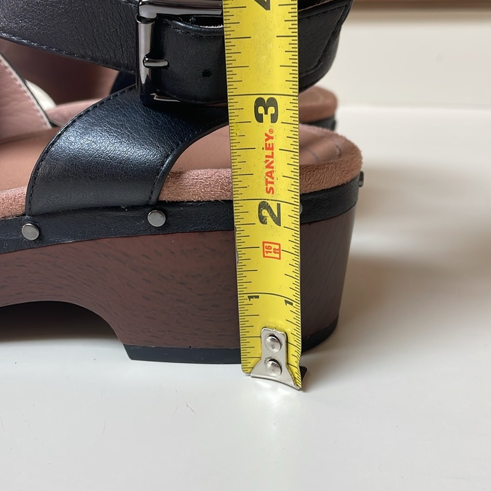 Vionic Faye T-Strap Casual Black Leather Clog Orthotic Support Sz 9 Close Toe - Picture 13 of 14